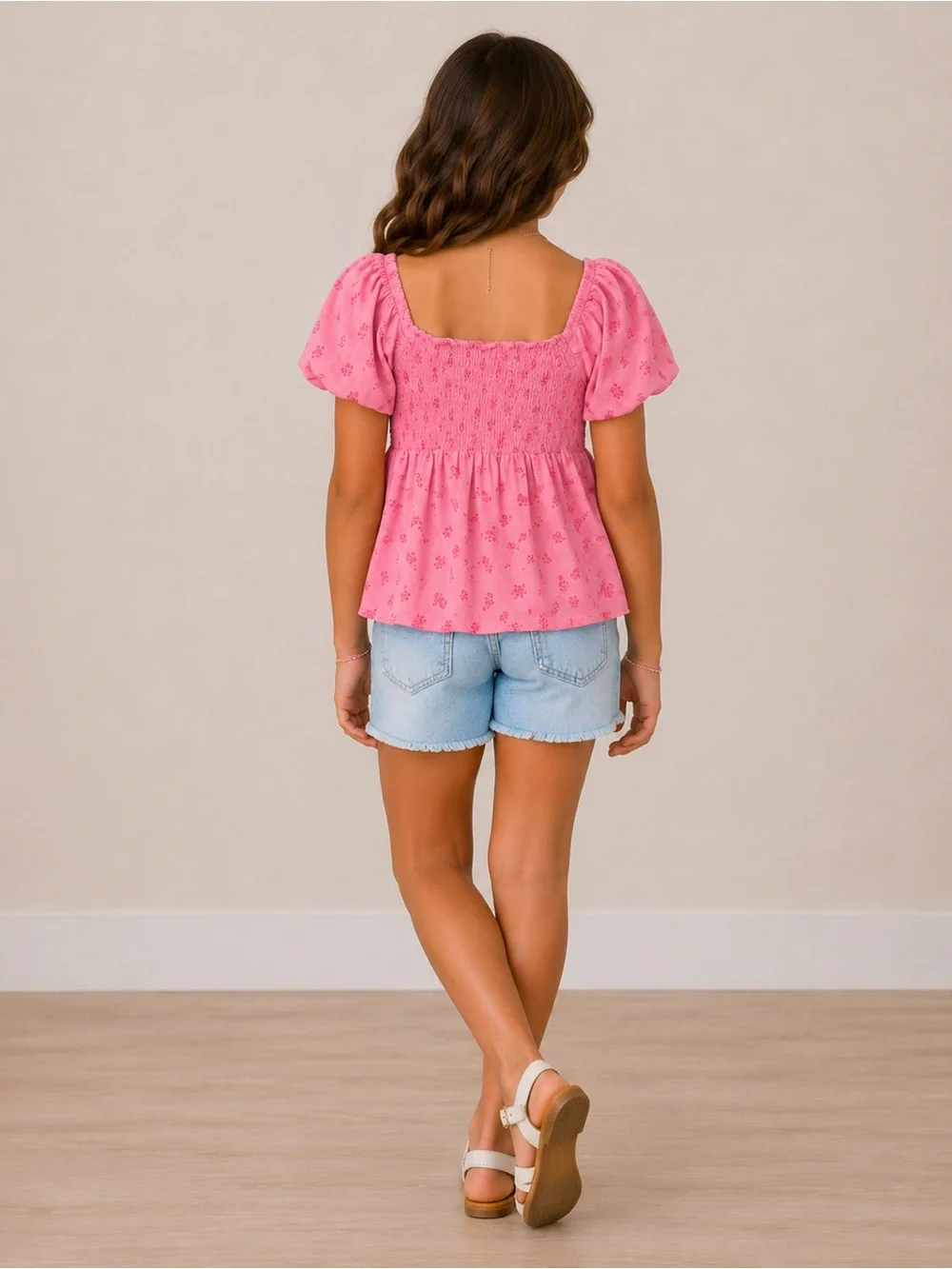 Old Navy Pink Smocked Kids Blouse